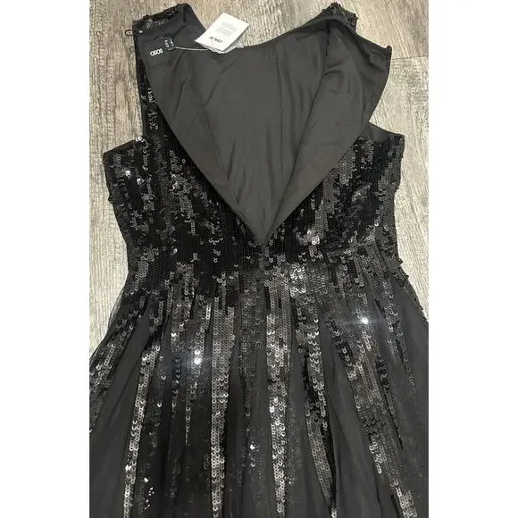 black linen strapless mini dress Antoine Black Strapless Mini Dress - US 16